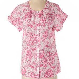 NWT Van Heusen Pink Floral Summer Blouse Small